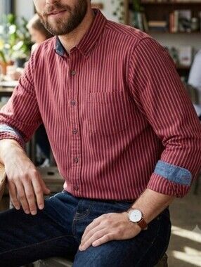 Schmidt Work Wear 2X Red Casual Button Down Shirt with Classic Collar